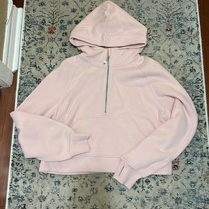 Lululemon oversized half zip scuba -pink mist